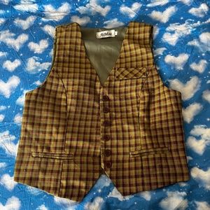 Brown checkered waistcoat